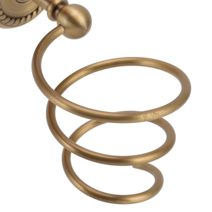 Hair Dryer Holder Antique Brass Hair Care Tools Holder Wall Mount Bronze Finished Spiral Hair Dryer Hanging Rack