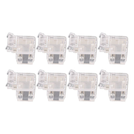 8PCS L Shaped LED Light Strip Connectors 4 Pin 10mm Transparent Gapless Solderless COB LED Adapter Connectors