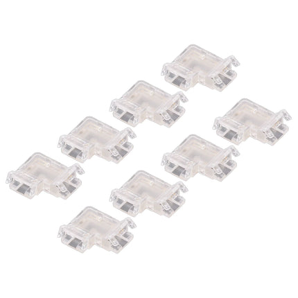 8PCS L Shaped LED Light Strip Connectors 4 Pin 10mm Transparent Gapless Solderless COB LED Adapter Connectors