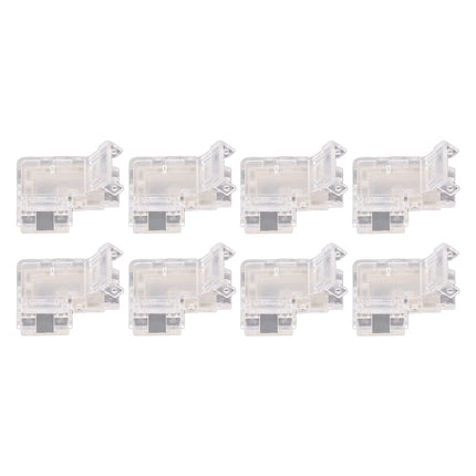 8PCS L Shaped LED Light Strip Connectors 4 Pin 10mm Transparent Gapless Solderless COB LED Adapter Connectors