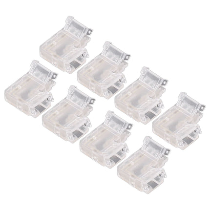 8PCS L Shaped LED Light Strip Connectors 4 Pin 10mm Transparent Gapless Solderless COB LED Adapter Connectors