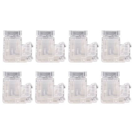 8PCS L Shaped LED Light Strip Connectors 4 Pin 10mm Transparent Gapless Solderless COB LED Adapter Connectors