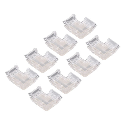 8PCS L Shaped LED Light Strip Connectors 4 Pin 10mm Transparent Gapless Solderless COB LED Adapter Connectors