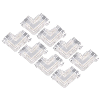 8PCS L Shaped LED Light Strip Connectors 4 Pin 10mm Transparent Gapless Solderless COB LED Adapter Connectors