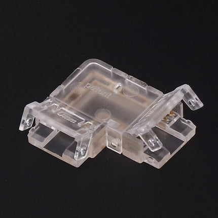 8PCS L Shaped LED Light Strip Connectors 4 Pin 10mm Transparent Gapless Solderless COB LED Adapter Connectors