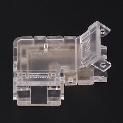 8PCS L Shaped LED Light Strip Connectors 4 Pin 10mm Transparent Gapless Solderless COB LED Adapter Connectors