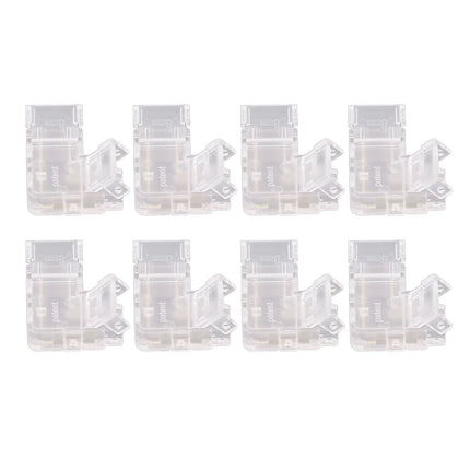 8pcs COB Connector Professional 2Pin 8mm Transparent L Shaped LED Strip Light Connectors for COB LED Strip Light