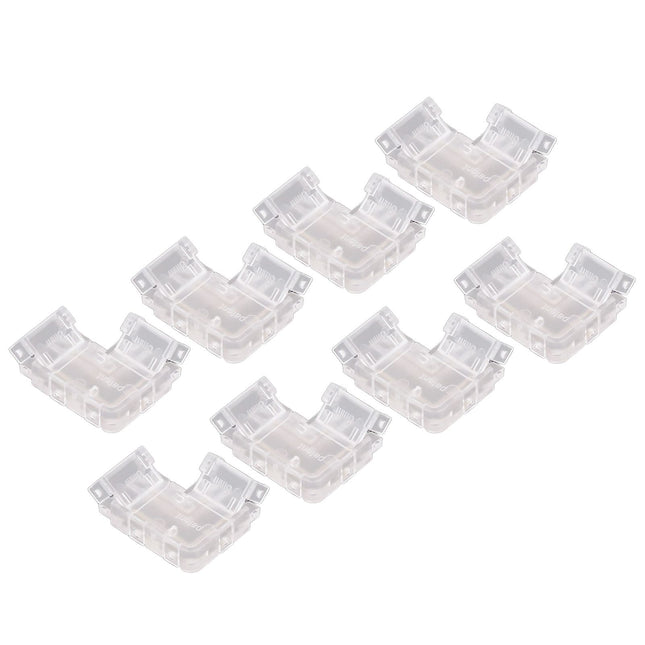 8pcs COB Connector Professional 2Pin 8mm Transparent L Shaped LED Strip Light Connectors for COB LED Strip Light