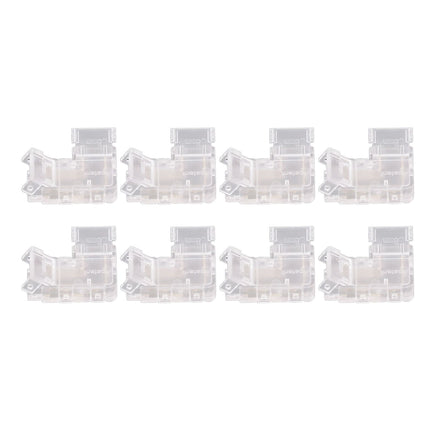8pcs COB Connector Professional 2Pin 8mm Transparent L Shaped LED Strip Light Connectors for COB LED Strip Light