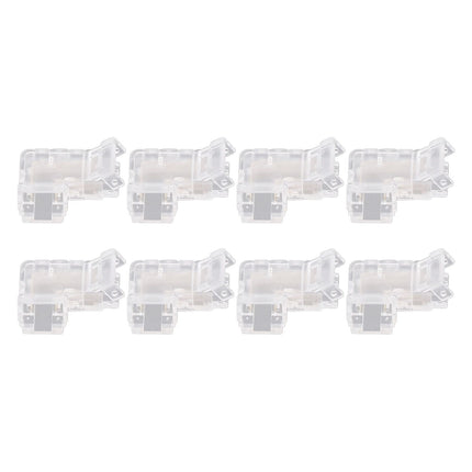 8pcs COB Connector Professional 2Pin 8mm Transparent L Shaped LED Strip Light Connectors for COB LED Strip Light