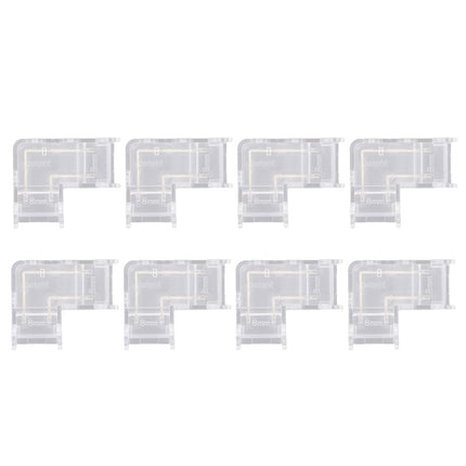 8pcs COB Connector Professional 2Pin 8mm Transparent L Shaped LED Strip Light Connectors for COB LED Strip Light
