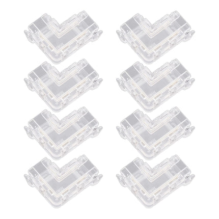 8pcs COB Connector Professional 2Pin 8mm Transparent L Shaped LED Strip Light Connectors for COB LED Strip Light