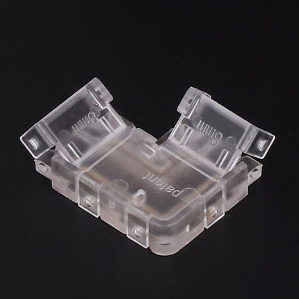 8pcs COB Connector Professional 2Pin 8mm Transparent L Shaped LED Strip Light Connectors for COB LED Strip Light