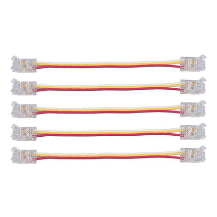 10Pcs LED Light Strip Connectors 3Pin 8mm Safe PC Strong Compatibility COB LED Strip Connectors for Home Party Office