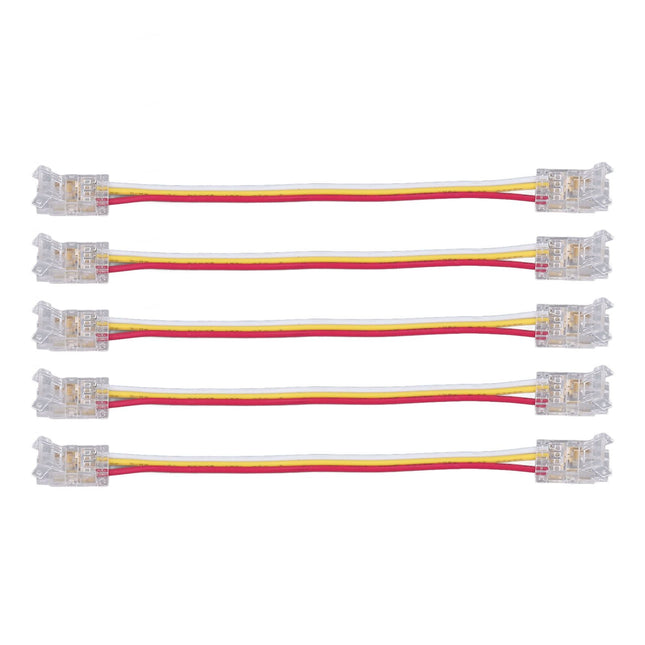 10Pcs LED Light Strip Connectors 3Pin 8mm Safe PC Strong Compatibility COB LED Strip Connectors for Home Party Office