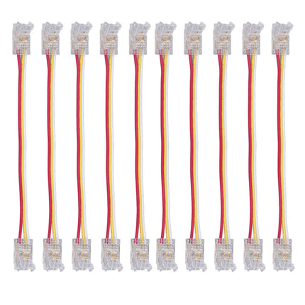 10Pcs LED Light Strip Connectors 3Pin 8mm Safe PC Strong Compatibility COB LED Strip Connectors for Home Party Office