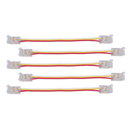 10Pcs LED Light Strip Connectors 3Pin 8mm Safe PC Strong Compatibility COB LED Strip Connectors for Home Party Office