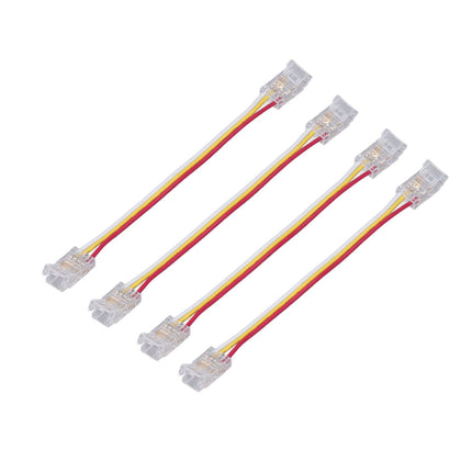 10Pcs LED Light Strip Connectors 3Pin 8mm Safe PC Strong Compatibility COB LED Strip Connectors for Home Party Office