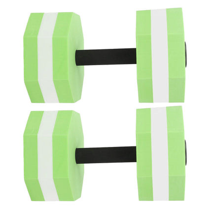 2Pcs High Density EVA Foam Dumbbell Set Aquatic Exercise Dumbbells for Men Women Indoor Swimming Pools Aerobic Fitness Rehabilitation Training Diamond Shaped Green White Green