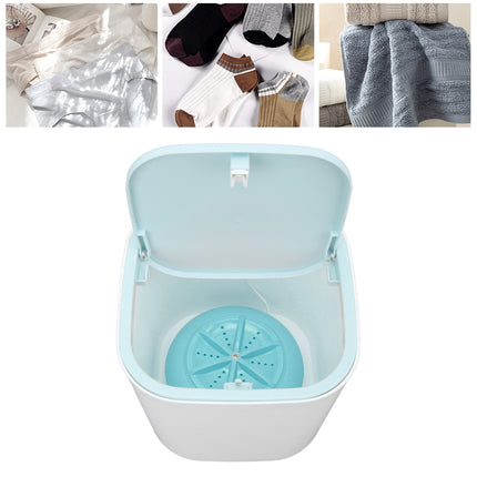 Portable Mini Washing Machine Ultrasonic USB Desktop Washer for Underwear Socks Baby Clothes Travel 3.8L 5V Blue