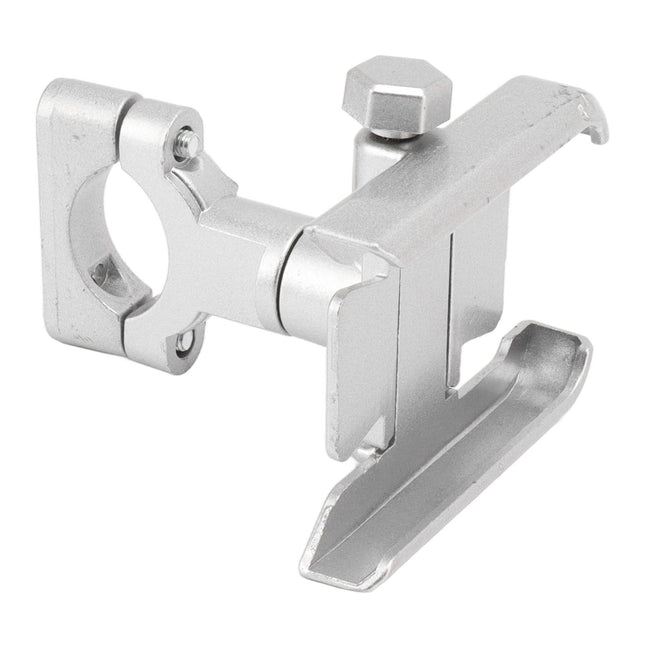 Bike Phone Mount Aluminum Alloy Silicone Pad Rotatable Impact Resistant Bike Cell Phone Holder for 4 to 7 Inch Device Silver