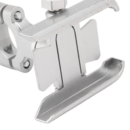 Bike Phone Mount Aluminum Alloy Silicone Pad Rotatable Impact Resistant Bike Cell Phone Holder for 4 to 7 Inch Device Silver