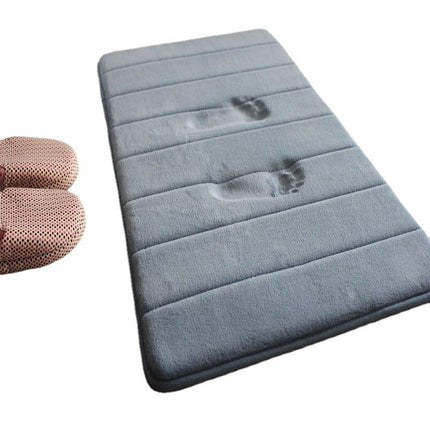 Bathroom Mat Water Absorbent Skid Resistance Thickened Soft Floor Rug Mat for Bathroom Kitchen Bedroom Light Gray 40x60CM