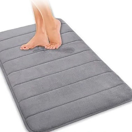 Bathroom Mat Water Absorbent Skid Resistance Thickened Soft Floor Rug Mat for Bathroom Kitchen Bedroom Light Gray 40x60CM