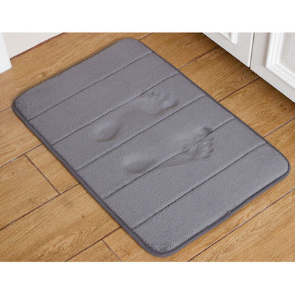 Bathroom Mat Water Absorbent Skid Resistance Thickened Soft Floor Rug Mat for Bathroom Kitchen Bedroom Light Gray 40x60CM