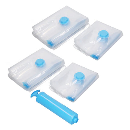 8Pcs Vacuum Compression Bag with 1 Manual Vacuum Air Pump Vacuum Compression Bag Kit