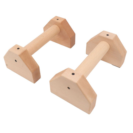 2pcs Wooden Push Up Handles Anti Slip Pushup Bar Handstand Parallettes Bars for Indoor Outdoor 25cm / 9.8in