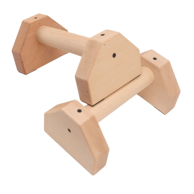 2pcs Wooden Push Up Handles Anti Slip Pushup Bar Handstand Parallettes Bars for Indoor Outdoor 25cm / 9.8in