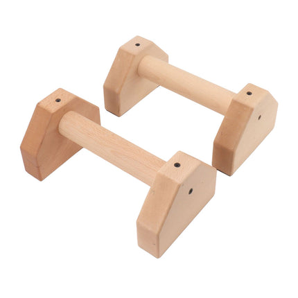 2pcs Wooden Push Up Handles Anti Slip Pushup Bar Handstand Parallettes Bars for Indoor Outdoor 25cm / 9.8in