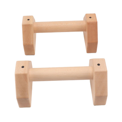 2pcs Wooden Push Up Handles Anti Slip Pushup Bar Handstand Parallettes Bars for Indoor Outdoor 25cm / 9.8in