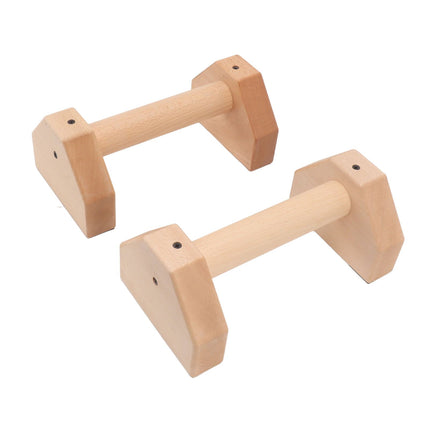 2pcs Wooden Push Up Handles Anti Slip Pushup Bar Handstand Parallettes Bars for Indoor Outdoor 25cm / 9.8in