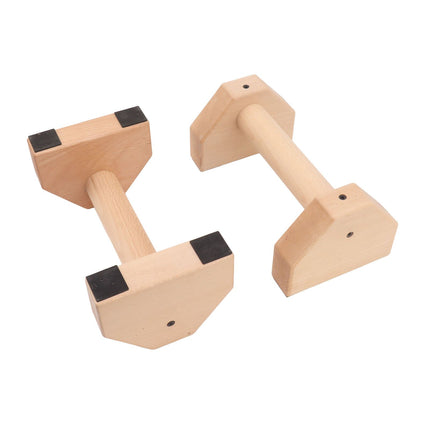 2pcs Wooden Push Up Handles Anti Slip Pushup Bar Handstand Parallettes Bars for Indoor Outdoor 30cm / 11.8in