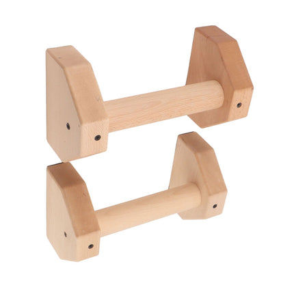 2pcs Wooden Push Up Handles Anti Slip Pushup Bar Handstand Parallettes Bars for Indoor Outdoor 30cm / 11.8in