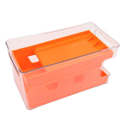 2 Tier Soda Can Rack Beverage Can Can Storage Holder Can Holder for Pantry Refrigerator Orange