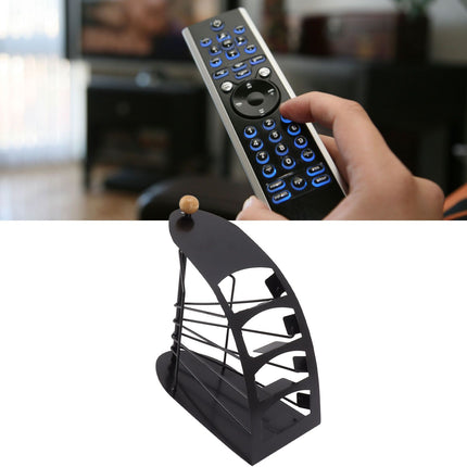 Remote Control Storage Rack Iron Holder Hollow 4 Compartment Remote Control Organizer Box for Desk Office