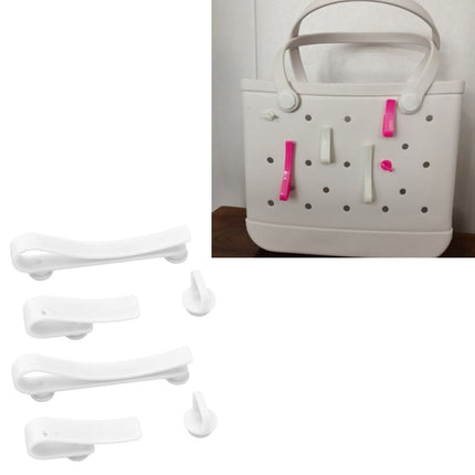 Plastic Beach Bag Hooks Accessories for Bogg Bags Insert Charm Cutie Cup Holder Connector Key Holder White