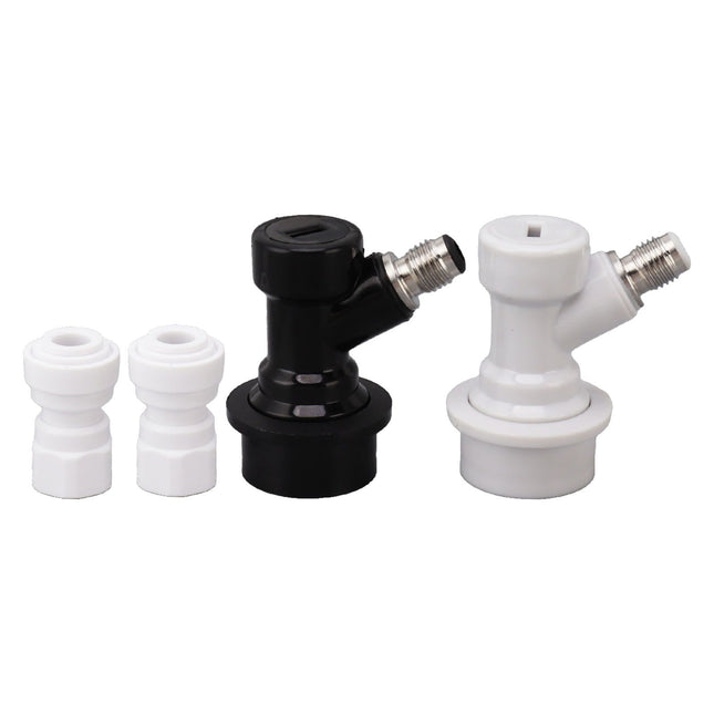 Ball Lock Disconnect Kit Beer Keg Liquid Dispenser Push in Fitting Quick Joint Connector for Beer Tube Hose 3/8