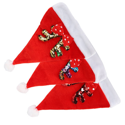 2022 New Year Hat Merry Christmas Holiday Hat Antler Bowknot Santa Hat Holiday Decor for Kid Adult