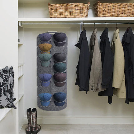 Hat Rack Felt Hat Organizer Wall Door Visible Hat Holder for Baseball Caps