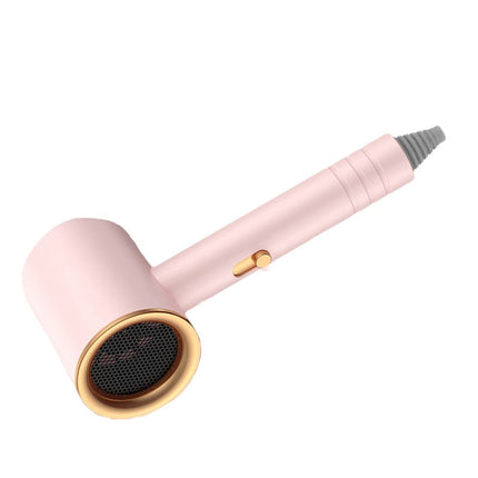 Hair Drier Mute 360 Degree Rotatable Nozzle Fast Drying ABS PP Portable Blow Dryer for Home Salon Rose avec lumière bleue