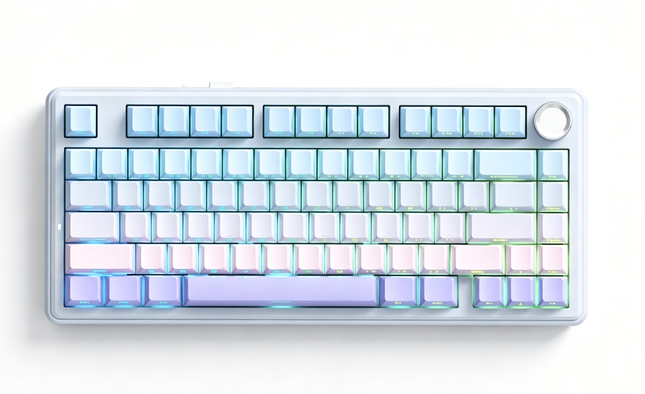 Solakaka A75 3-Mode RGB Mechanical Keyboard, Blue‑Purple