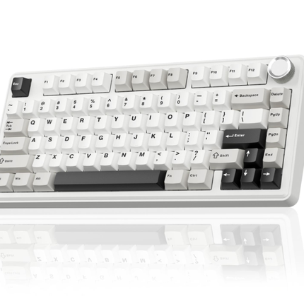 Solakaka A75 3-Mode RGB Mechanical Keyboard,White-Gray