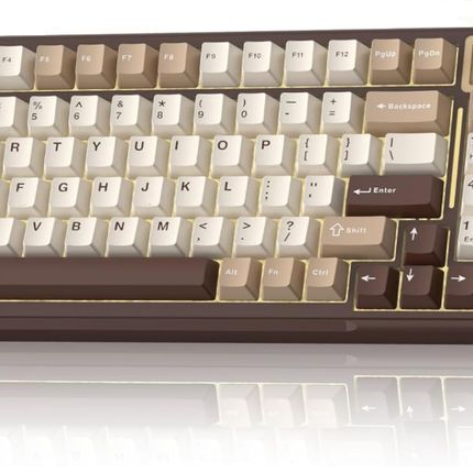 Solakaka A99PRO 3‑Mode RGB Mechanical Keyboard, Milk-Coffee-Brown