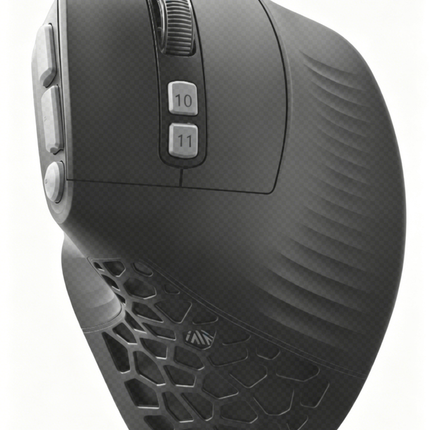 Solakaka E9PRO Tri‑Mode Vertical Ergonomic MMO Gaming Mouse, 10 Programmable Side Buttons, RGB Backlit Rechargeable Wireless Mouse,Black-Gray