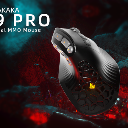 Solakaka E9PRO Tri‑Mode Vertical Ergonomic MMO Gaming Mouse, 10 Programmable Side Buttons, RGB Backlit Rechargeable Wireless Mouse,Black-Gray