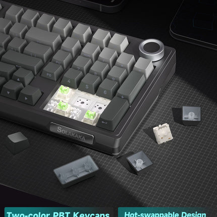 Solakaka Ki99pro 3‑Mode RGB Mechanical Keyboard,  Gradient-Gray